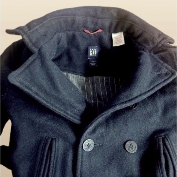 Baby Gap boys navy pea coat sz 5 yrs - Picture 5 of 7